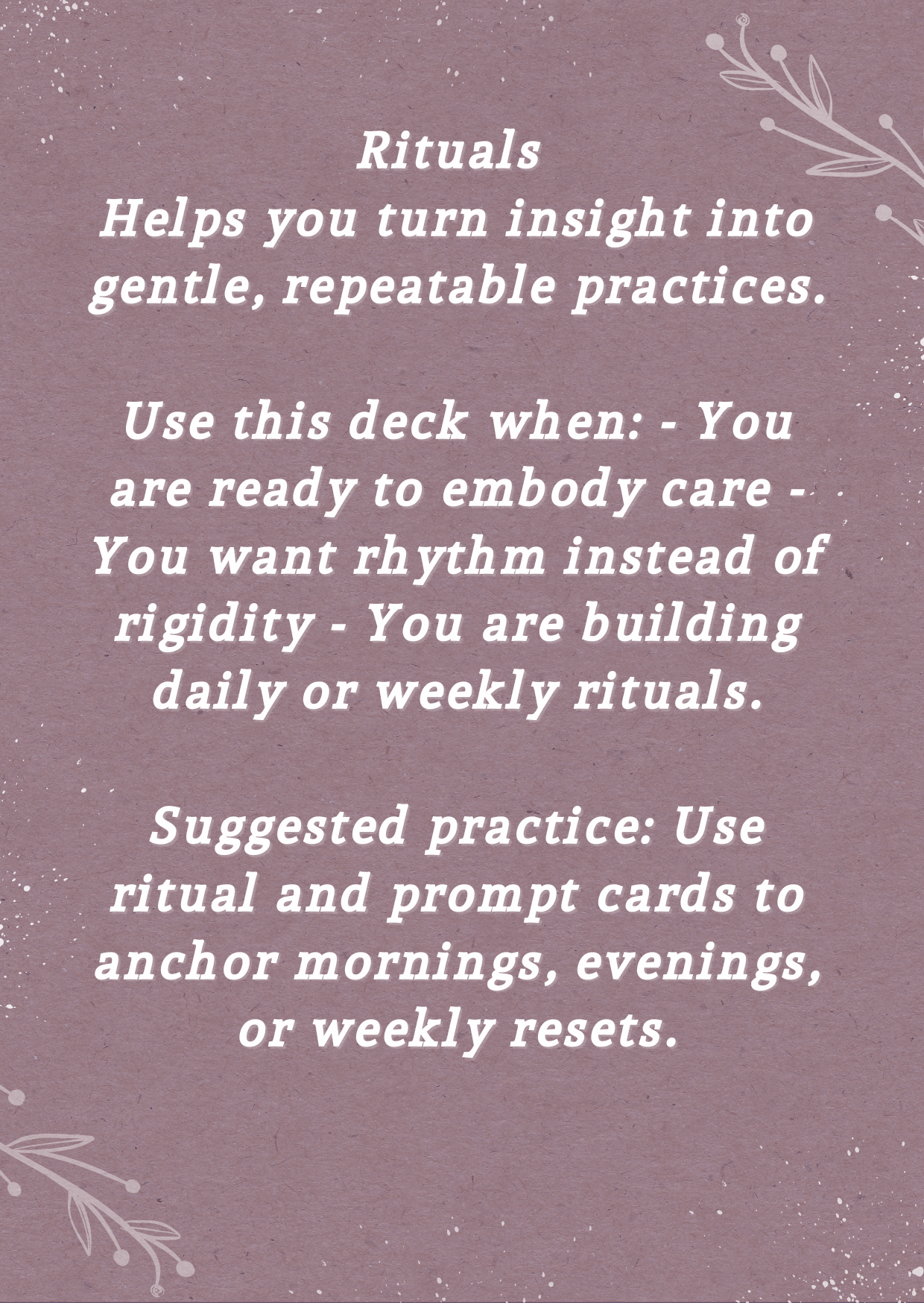 AFFIRMATION CARDS - RITUALS